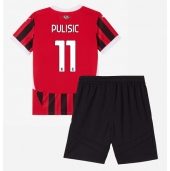 AC Milan Christian Pulisic #11 Hjemmebanetrøje Børn 2024-25 Kort ærmer (+ bukser)