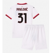 AC Milan Strahinja Pavlovic #31 Udebanetrøje Børn 2024-25 Kort ærmer (+ bukser)