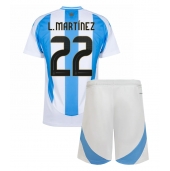 Argentina Lautaro Martinez #22 Hjemmebanetrøje Børn Copa America 2024 Kort ærmer (+ bukser)