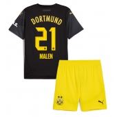 Borussia Dortmund Donyell Malen #21 Udebanetrøje Børn 2024-25 Kort ærmer (+ bukser)