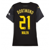 Borussia Dortmund Donyell Malen #21 Udebanetrøje Dame 2024-25 Kort ærmer