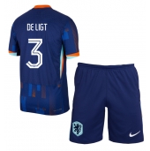 Holland Matthijs de Ligt #3 Udebanetrøje Børn EM 2024 Kort ærmer (+ bukser)