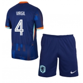 Holland Virgil van Dijk #4 Udebanetrøje Børn EM 2024 Kort ærmer (+ bukser)