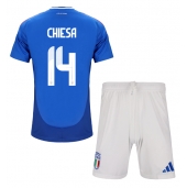 Italien Federico Chiesa #14 Hjemmebanetrøje Børn EM 2024 Kort ærmer (+ bukser)