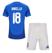 Italien Nicolo Barella #18 Hjemmebanetrøje Børn EM 2024 Kort ærmer (+ bukser)