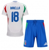 Italien Nicolo Barella #18 Udebanetrøje Børn EM 2024 Kort ærmer (+ bukser)