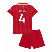 Liverpool Virgil van Dijk #4 Hjemmebanetrøje Børn 2024-25 Kort ærmer (+ bukser)