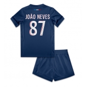 Paris Saint-Germain Joao Neves #87 Hjemmebanetrøje Børn 2024-25 Kort ærmer (+ bukser)