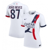 Paris Saint-Germain Joao Neves #87 Udebanetrøje Dame 2024-25 Kort ærmer